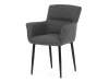 DCH-J2159 GREY2, jídelní křeslo, černý lak / látka šedá