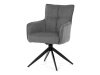 DCH-P3170 GREY2, jídelní otočné křeslo, černá / látka šedá