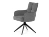 DCH-P3170 GREY2, jídelní otočné křeslo, černá / látka šedá