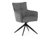 DCH-P3170 GREY2, jídelní otočné křeslo, černá / látka šedá
