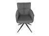 DCH-P3170 GREY2, jídelní otočné křeslo, černá / látka šedá