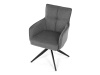 DCH-P3170 GREY2, jídelní otočné křeslo, černá / látka šedá