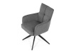 DCH-P3170 GREY2, jídelní otočné křeslo, černá / látka šedá