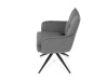DCH-P3170 GREY2, jídelní otočné křeslo, černá / látka šedá