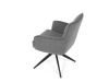 DCH-P3170 GREY2, jídelní otočné křeslo, černá / látka šedá