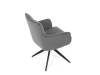 DCH-P3170 GREY2, jídelní otočné křeslo, černá / látka šedá