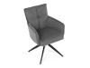 DCH-P3170 GREY2, jídelní otočné křeslo, černá / látka šedá
