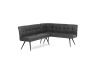 DCL-D1950 GREY3, lavice rohová, černá / látka šedá