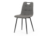 DCL-V2017 GREY2, jídelní židle, černý lak / látka šedá