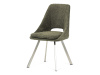 DCL-W1174 GRN2, jídelní židle, broušený nerez / látka tmavě zelená