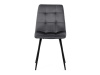 DCL-X7015 GREY2, jídelní židle, černá / látka šedý samet