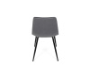 DCL-X7015 GREY2, jídelní židle, černá / látka šedý samet