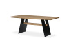 DS-M200 DUB, jídelní stůl 200x100cm, černý lak / dubový masiv