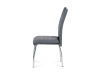 HC-484 GREY, jídelní židle, chrom / ekokůže šedá + bílé prošití