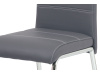 HC-484 GREY, jídelní židle, chrom / ekokůže šedá + bílé prošití