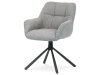 HC-532 SIL2, jídelní otočné křeslo, černá / látka světle šedá