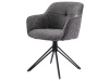 HC-533 GREY2, jídelní a konferenční křeslo, černá / látka tmavě šedá