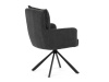 HC-X1128 GREY2, jídelní otočné křeslo, černá / látka šedá