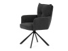 HC-X1128 GREY2, jídelní otočné křeslo, černá / látka šedá