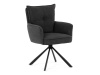 HC-X1128 GREY2, jídelní otočné křeslo, černá / látka šedá