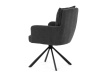 HC-X1128 GREY2, jídelní otočné křeslo, černá / látka šedá