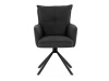 HC-X1128 GREY2, jídelní otočné křeslo, černá / látka šedá