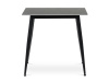 HT-398M GREY, jídelní stůl 80x80cm, černá / šedý mramor