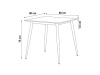 HT-398M GREY, jídelní stůl 80x80cm, černá / šedý mramor