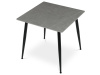 HT-398M GREY, jídelní stůl 80x80cm, černá / šedý mramor