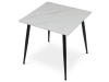 HT-398M WT, jídelní stůl 80x80cm, černá / bílý mramor