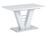 HT-510 WT, jídelní stůl rozkládací 120-160x80cm, broušený nerez / bílý lesk
