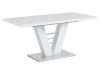 HT-510 WT, jídelní stůl rozkládací 120-160x80cm, broušený nerez / bílý lesk