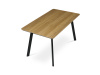 HT-531 OAK, jídelní stůl 140x80cm, černý lak / dub