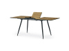 HT-921 OAK, jídelní stůl rozkládací 140+40x80cm, černý lak / dub divoký