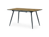 HT-921 OAK, jídelní stůl rozkládací 140+40x80cm, černý lak / dub divoký