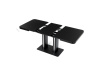 HT-D1926 BK, jídelní stůl rozkládací 120+40x80cm, černý lak / tvrzené sklo