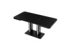 HT-D1926 BK, jídelní stůl rozkládací 120+40x80cm, černý lak / tvrzené sklo