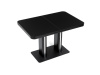 HT-D1926 BK, jídelní stůl rozkládací 120+40x80cm, černý lak / tvrzené sklo