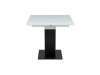 HT-D1931 WT, jídelní rozkládací stůl 160-210x90cm, bílý lak / sklo