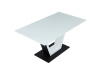 HT-D1931 WT, jídelní rozkládací stůl 160-210x90cm, bílý lak / sklo