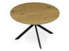 HT-F4120 OAK, jídelní stůl pr. 120cm, černá / dub divoký