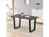 HT-F4214 GREY, jídelní stůl 140x80cm, černý lak / dub šedý