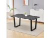 HT-F4216 GREY, jídelní stůl 160x90cm, černý lak / dub šedý