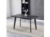 HT-F4413 GREY, jídelní stůl 130x80cm, černý lak / dub šedý