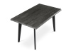 HT-F4413 GREY, jídelní stůl 130x80cm, černý lak / dub šedý