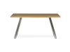 HT-W1515 OAK, jídelní stůl 160x90cm, broušený nerez / dub