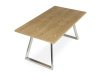 HT-W1515 OAK, jídelní stůl 160x90cm, broušený nerez / dub