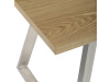 HT-W1515 OAK, jídelní stůl 160x90cm, broušený nerez / dub
