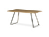 HT-W1515 OAK, jídelní stůl 160x90cm, broušený nerez / dub