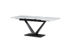 HT-W1630 WT, jídelní stůl 140+40x85cm, černá / bílá